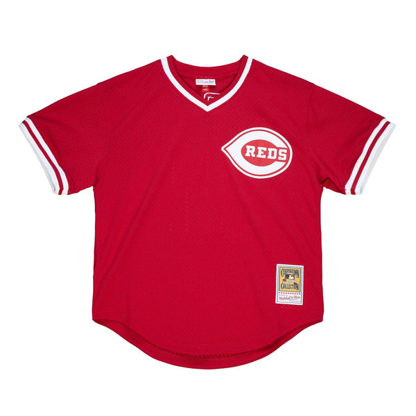 Mitchell & Ness Red MLB Cincinnati Reds Barry Larkin 1990 Pullover Jersey