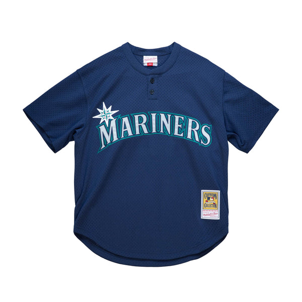 Mitchell & Ness Navy MLB Seattle Mariners Ichiro Suzuki 2002 Mesh BP Jersey