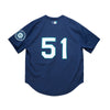 Mitchell & Ness Navy MLB Seattle Mariners Ichiro Suzuki 2002 Mesh BP Jersey