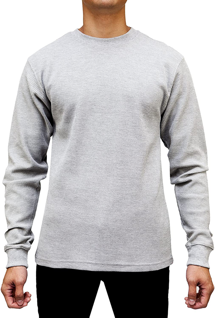 Men's Access Apparel Long Sleeve Thermal Crew Neck Grey