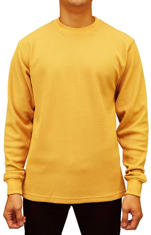 Men's Access Apparel Long Sleeve Thermal Crew Neck Wheat