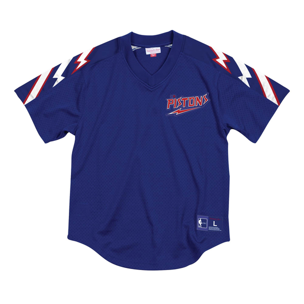 Mitchell & Ness Blue NBA Detroit Pistons Winning Team Mesh V-Neck Jersey