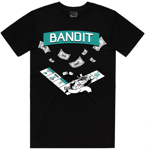 Planet of the Grapes Black/Teal Bandit T-Shirt