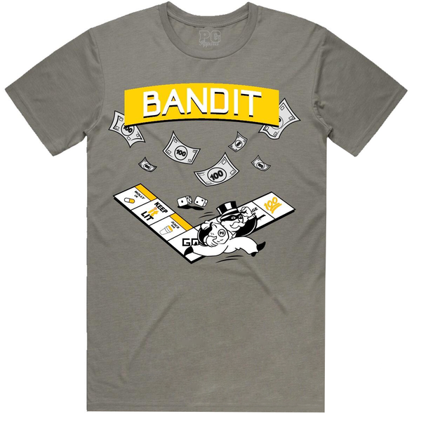 Planet of the Grapes Silver/ Golden Yellow Bandit T-Shirt