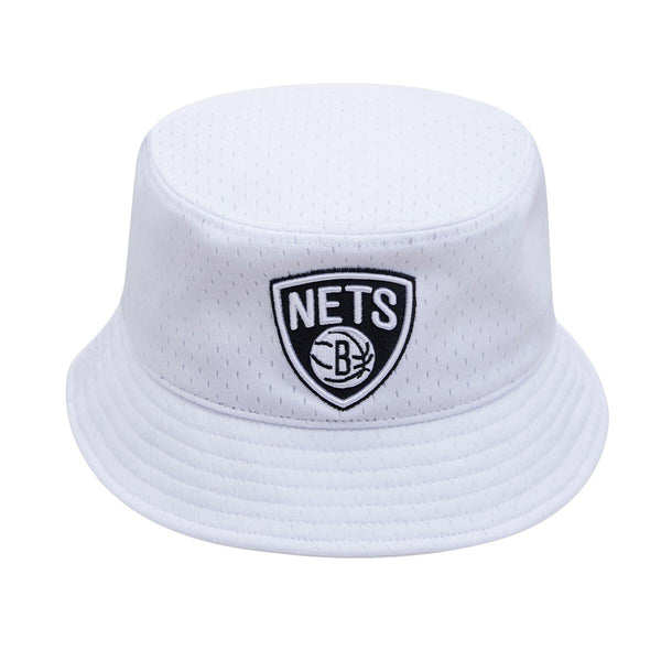 Men's Pro Standard White NBA Brooklyn Nets Mesh Bucket Hat -