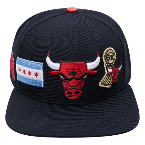 Men's Pro Standard Black NBA Chicago Bulls City Double Front Logo Snapback - OSFA