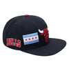 Men's Pro Standard Black NBA Chicago Bulls City Double Front Logo Snapback - OSFA