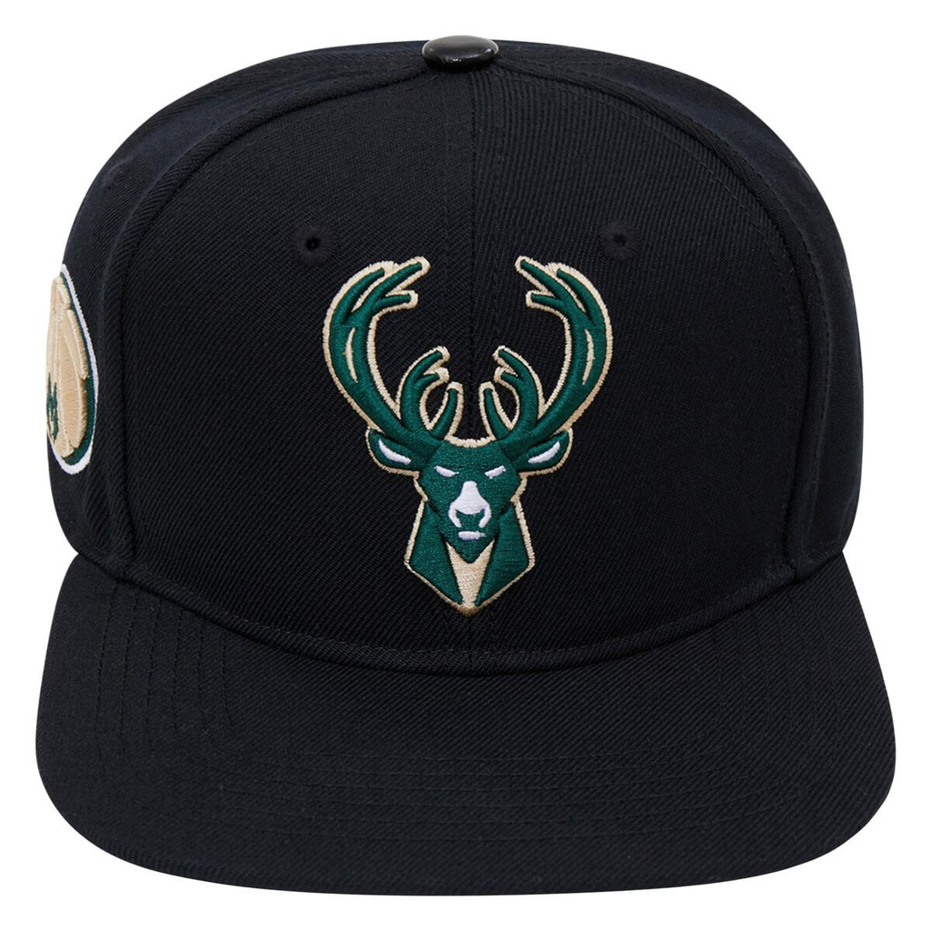 Pro Standard Black Milwaukee Bucks Logo Snapback - OSFA