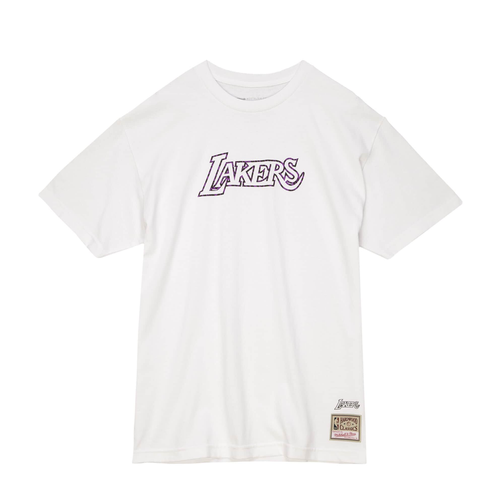 Mitchell & Ness White NBA Los Angeles Lakers Wild Life Mid-Weight T-Shirt