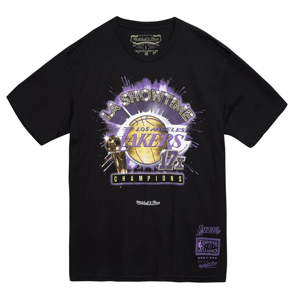 Men's Mitchell & Ness Black NBA Los Angeles Lakers Showtime 17x T-Shirt