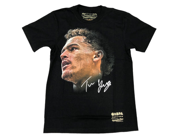 Men's Mitchell & Ness Black NBA Player Trae Young Real Big Face T-Shirt