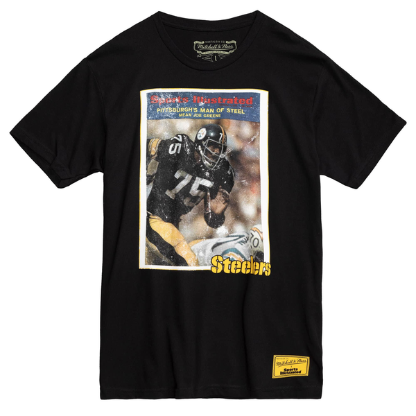 Mitchell & Ness Black NFL Steelers Joe Greene Sports Illustrated Photo Real T-Shirt