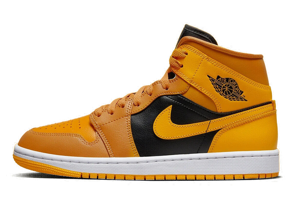 Women's Jordan 1 Mid Chutney/Taxi-Black-White (BQ6472 700)