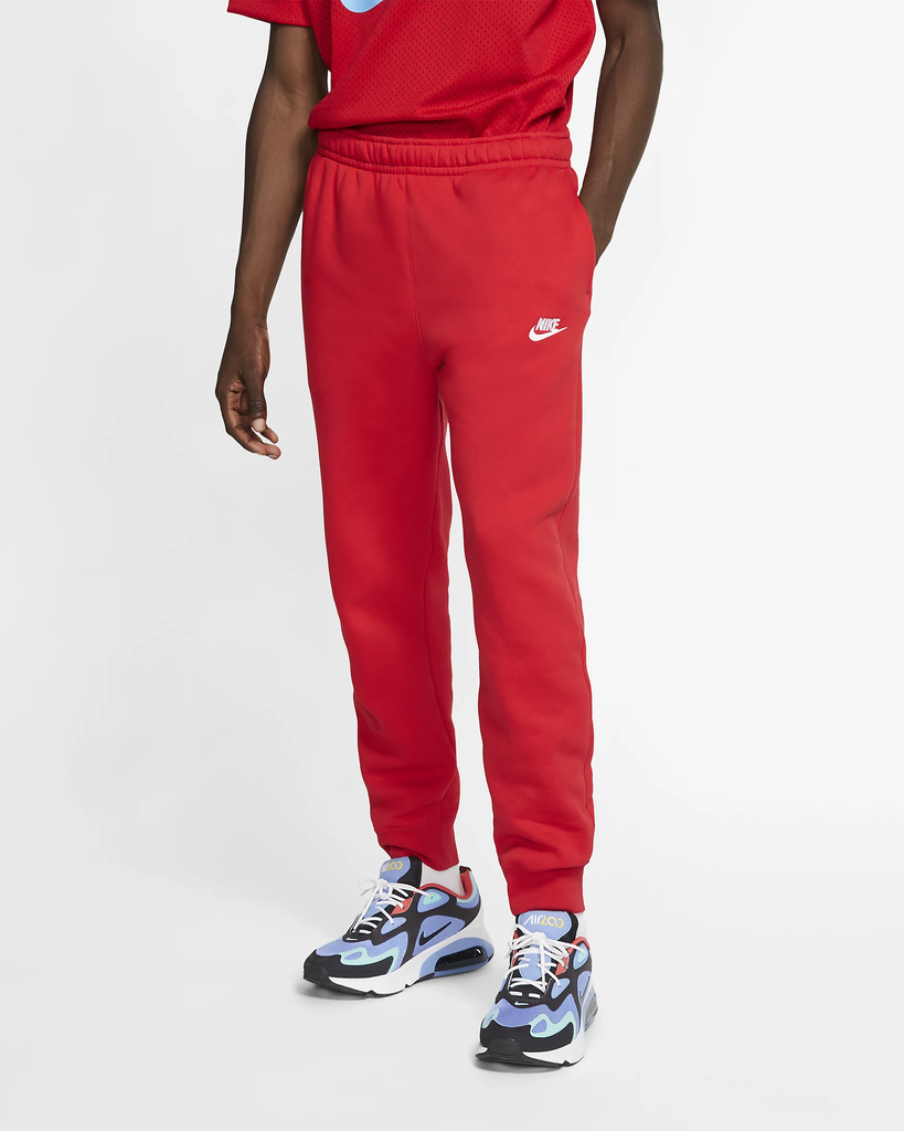 Men's Nike Sportswear University Red/White Club Fleece Joggers (BV2671 657)