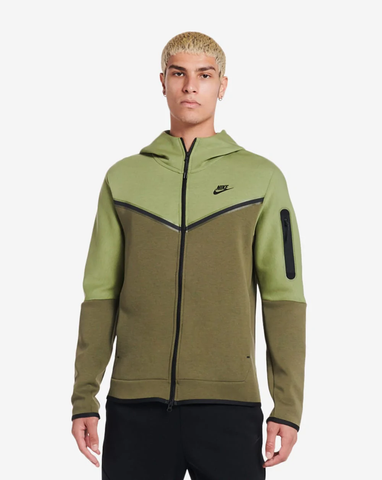 Nike Sportswear Alligator/Medium Olive/Black Tech Fleece Full-Zip Hoodie (CU4489 334)
