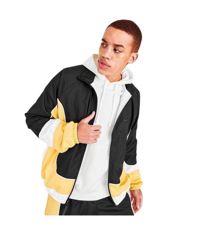 White and gold nike top windbreaker mens