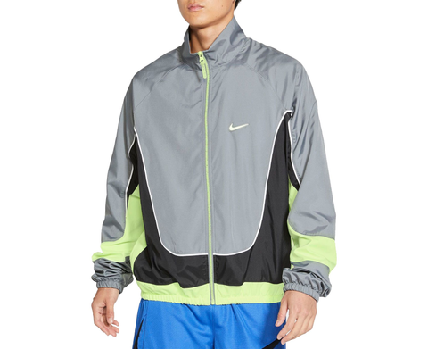 Nike Sportswear Grey/Volt Green Throwback Woven Jacket