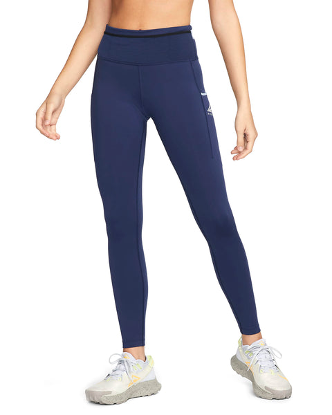 Women's Nike Midnight Navy/Aluminum Mid-Rise Trail Running Leggings