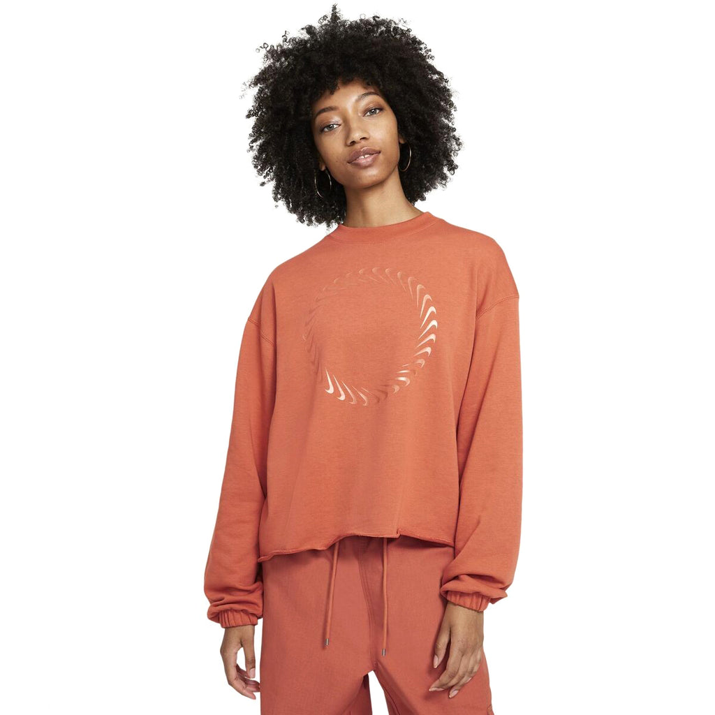 Women's Nike Sportswear Light Sienna/Healing Orange Icon Clash Crop Sweater