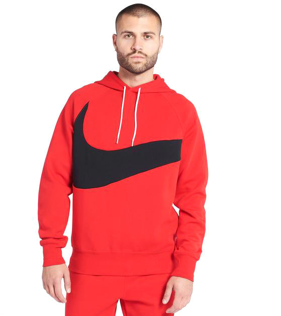 Men's Nike Red/Black Sportswear Swoosh Tech Fleece Pullover Hoodie