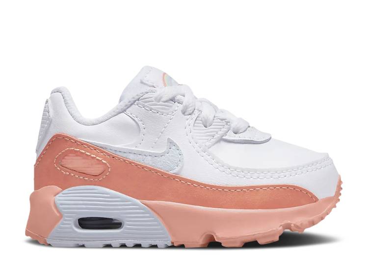 Toddler's Nike Air Max 90 LTR SE White/Aura-Lt Madder Root (DM0958 100)