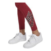 Women's Nike Red/Animal Printed Tight Fit Mid Rise Full Length Leggings