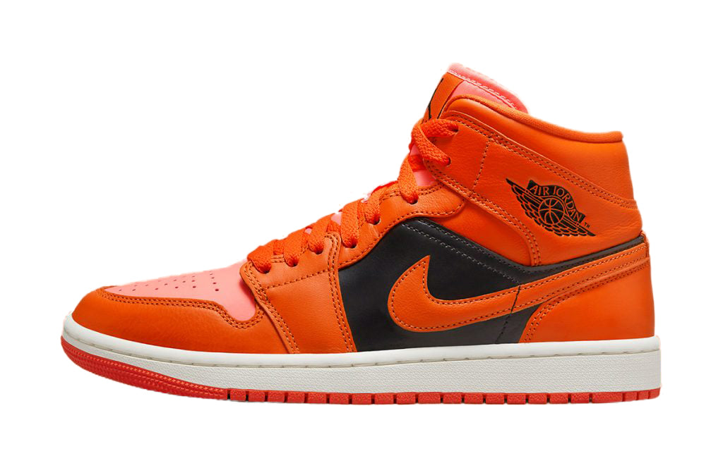 Women's Jordan 1 Mid SE Crimson Bliss/Rush Orange (DM3381 600)