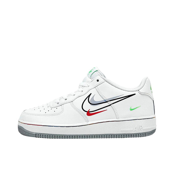 Big Kid's Nike Air Force 1 Low White/Lt Green Spark-Aluminum (DM9473 100)