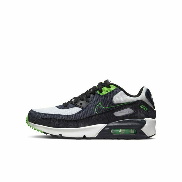 Big Kid's Nike Air Max 90 LTR SE 2 Black/Obsidian-Scream Green (DN4376 001)