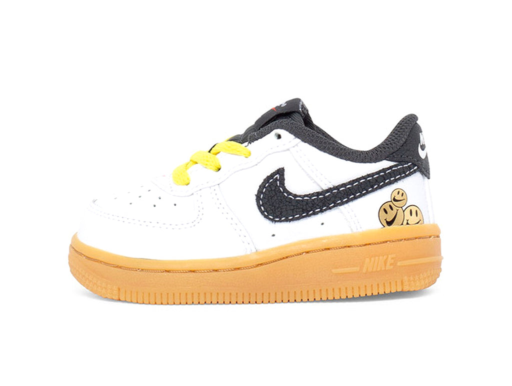 Toddler's Nike Force 1 LV8 White/Anthracite-Yellow Strike (DO5863 100)