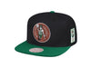 Men's Mitchell & Ness Black/Green NBA Boston Celtics Patches 2 Tone HWC Snapback - OSFA