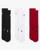 Men's Jordan Jumpman 3-Pack Crew Socks - Black/White/Red (DX9632 902) -