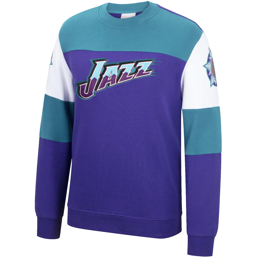 Mitchell Ness Purple NBA Utah Jazz Overtime Win Crewneck