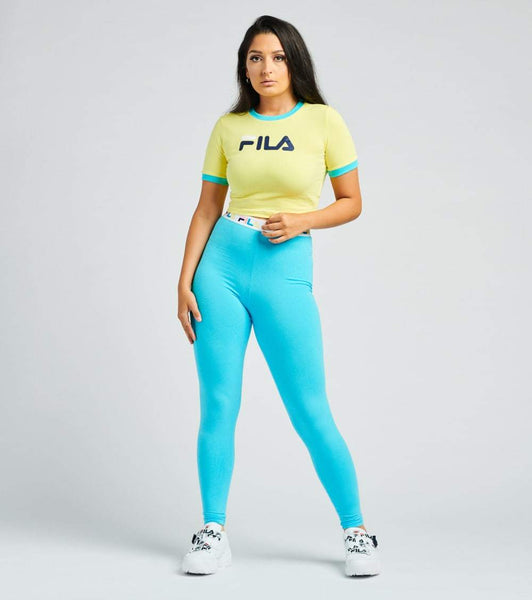 Women's Fila Tionne Crop T-Shirt Yellow/Blue