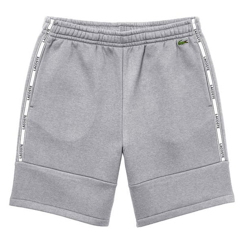 Men's Lacoste Grey Chine Side Stripe Logo Fleece Shorts