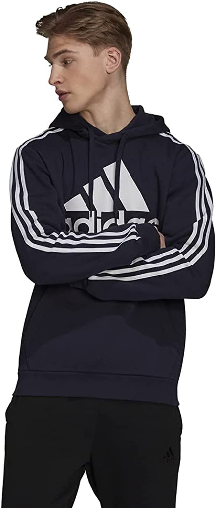 Men's Adidas Ink/White 3-Stripes Fleece Hoodie