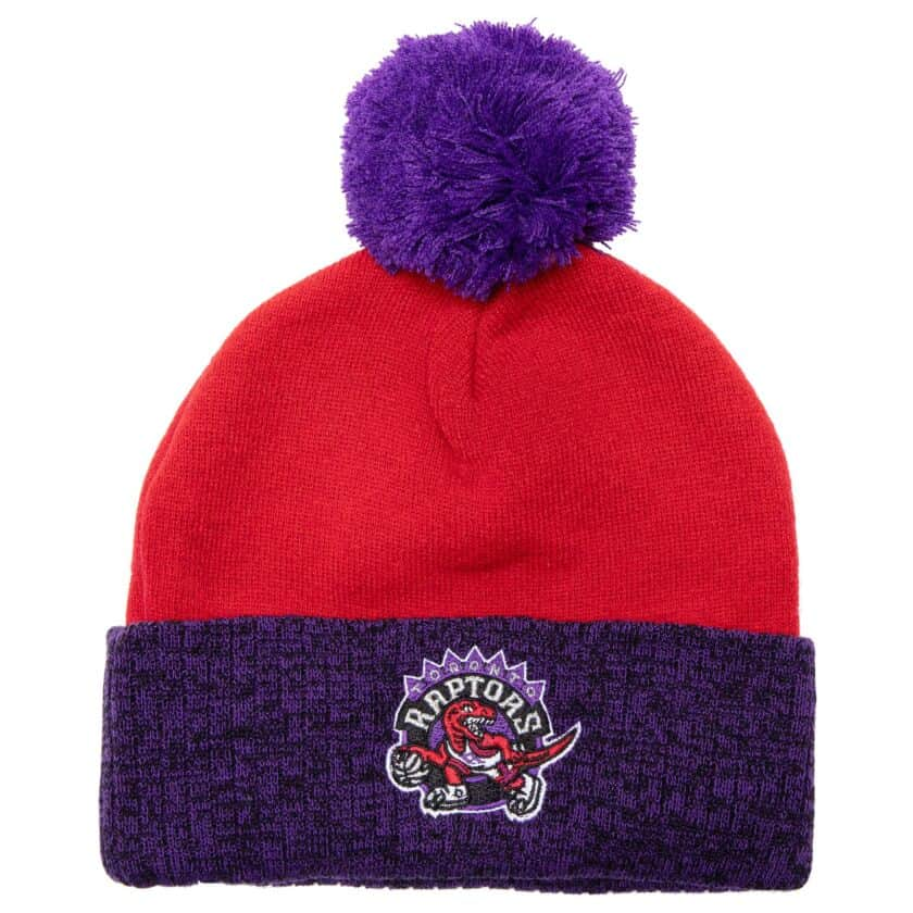 Mitchell & Ness NBA Toronto Raptors Two Tone Pom Beanie - OSFA