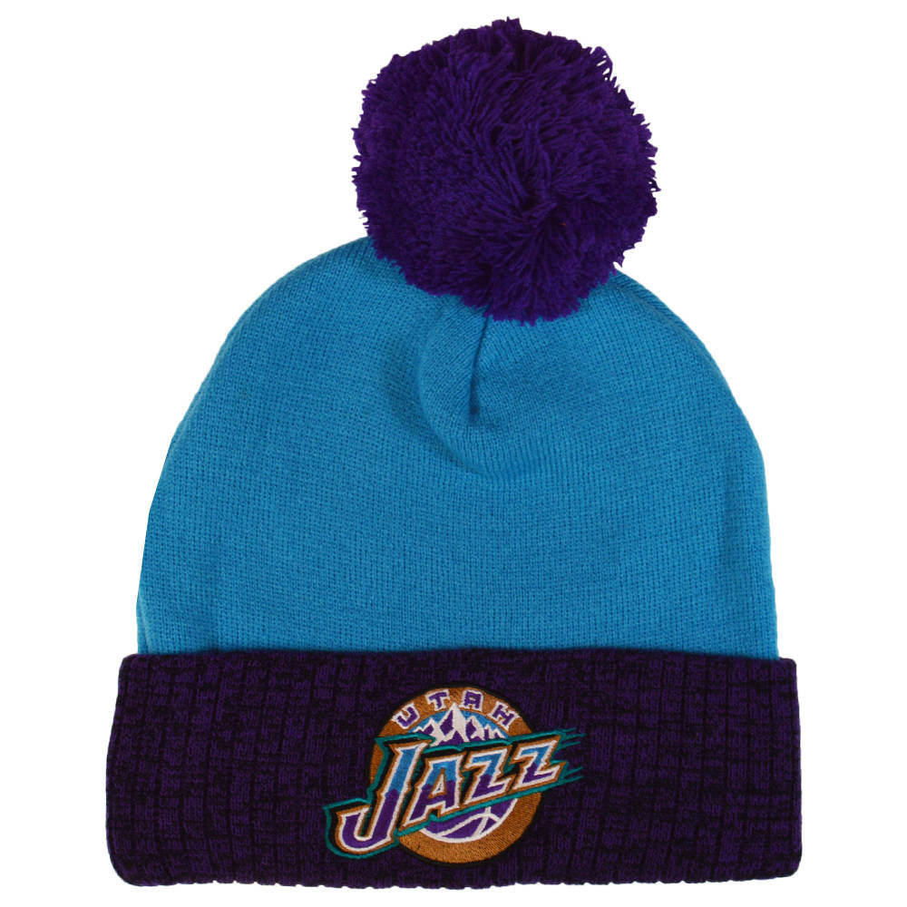 Men's Mitchell & Ness NBA Utah Jazz Two Tone Pom Beanie - OSFA