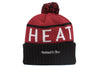 Mitchell & Ness Miami Heat High 5 Cuffed Knit Hat - OSFA