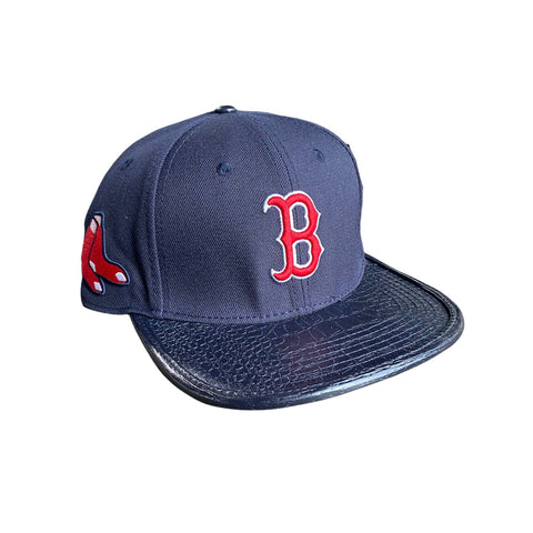 Men's Pro Standard Navy Blue MLB Boston Red Sox Logo Snapback Hat - OSFA