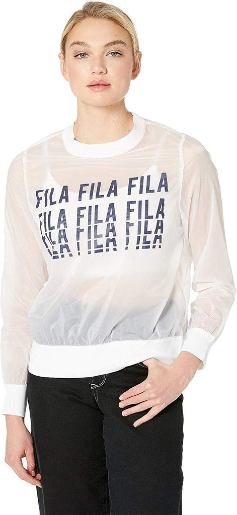 Women's Fila White/Peacoat Sol Sheer Woven Sweatshirt