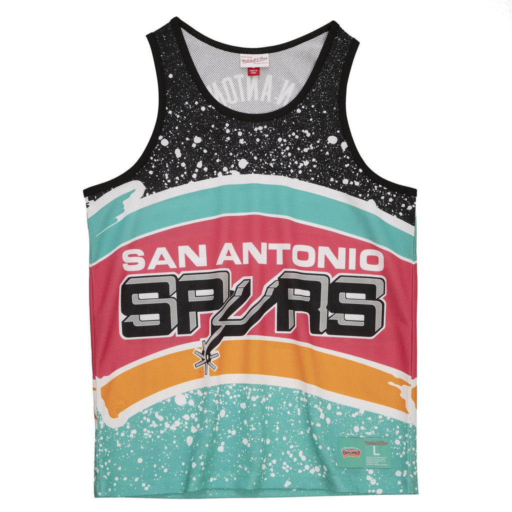 Mitchell & Ness Teal NBA San Antonio Spurs Jumbotron Mesh Tank