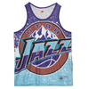 Mitchell & Ness Light Blue NBA Utah Jazz Jumbotron Mesh Tank