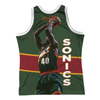 Mitchell & Ness Dark Green NBA Seattle Supersonics Shawn Kemp Sublimated Player Tank