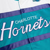 Men's Mitchell & Ness Blue NBA Charlotte Hornets Heavyweight Satin Jacket