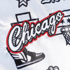 Women's Mitchell & Ness White/Black NBA Chicago Bulls Doodle Satin Jacket