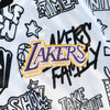 Women's Mitchell & Ness White/Black NBA Los Angeles Lakers Doodle Satin Jacket