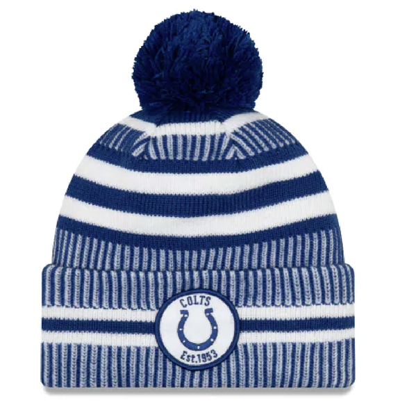 New Era Team NFL Indianapolis Colts 2019 On Field Knit Pom Hat - OSFA