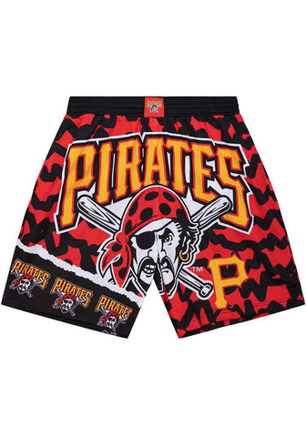 Mitchell & Ness Black/Red Pittsburgh Pirates Jumbotron 2.0 Sublimated Shorts