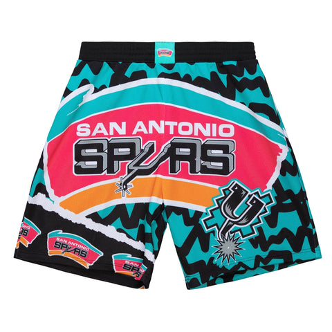 Mitchell & Ness Black/Teal NBA San Antonio Spurs Jumbotron 2.0 Shorts